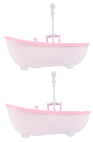 NAMOARLY 2pcs Electric Doll Bathtub Shower Sprayer Fake Bathroom Interactive Bath Toys for Toddlers
