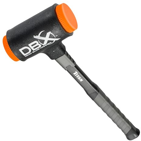 Titan DBX 63628 Marteau à frapper avec faces de frappe interchangeables en polyuréthane, résistant au rebond, manche en fibre de verre absorbant les chocs de 35,6 cm avec poignée texturée