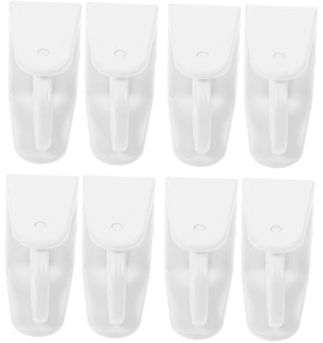 YYLIVING 4 Paia di Ganci per Asta per Tende, Asta per Tende da Finestra, Asta telescopica, Supporto per Asta, appendini per Tende, Asta per Tende da Bagno, portasciugamani, Bianco ABS Bianc