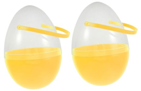 DECOMELODY 2 StüCk Jumbo Ostereier Zum BefüLlen Mit Griff Kunststoff GroßE Leere Eier FüR Ostereiersuche Familienfeier Und Osterdeko