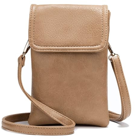 HiRiley Crossbody Bag for Women Leather Small Cell Phone Bag Purses Shoulder Wallet Adjustable Detachable Strap
