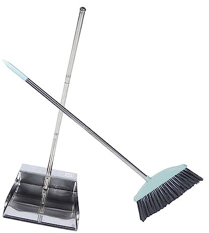 Hemobllo Garbage Shovel Broom Long Handle Dust Pan Standing Dustpan Broom Kit for Home Office for Floor Sweeping and Indoor Sweeping