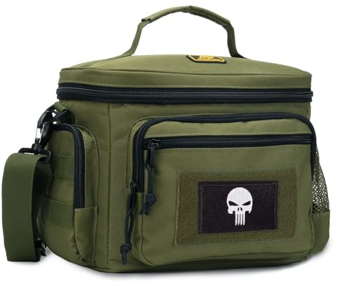 Bolsa táctica Almuerzo Bunnychic Hombre, Fiambrera 22L Anti Fugas Laboral. | Correa hombro ajustable, MOLLE, capa aislante antifugas, cubo hielo táctico amplio almuerzo, ideal oficina, trabajo y picnics