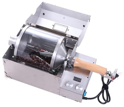 Tostador de café eléctrico con control de temperatura y ajuste de velocidad de rotación. Capacidad de 400 g.(Stainless Steel)