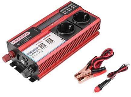 Convertisseur Tension Onduleur 4000 W 3000 W DC 12 V vers AC 220 V 230 V, Transformateur avec 4 Prises USB UE, Affichage LED, pour Camping-Car, Téléphone, Voiture(3000W)