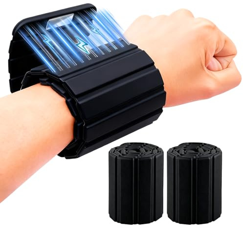 RDTOK Poids Cheville et Poids Poignet 2 x 0,5 kg, Leste Cheville Magnétique Ultra-Mince et Silencieux, Manchettes Lestées en Silicone pour Yoga Pilates Marche Fitness (Noir)