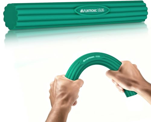 Flintronic Fitness motståndsstång, twist och flex träningsstång – för greppstyrka, armbåge, handled och underarmsträning, smärtlindring för tennisarmbåge och golfarmbåge, grön 7 kg