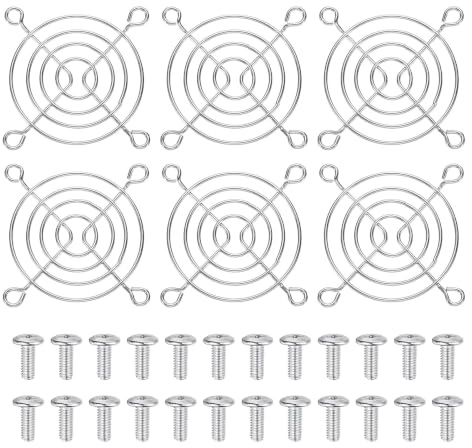 PATIKIL 60mm Fan Finger Grill, 6 Pcs Metal Ventilation Grill Guard Cover with Screws for Industry Workshop Computer Household Refrigerators Air Conditioning, Silver