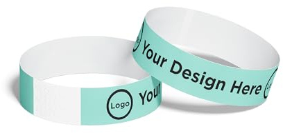 ID&C Printed Tyvek Paper Event Wristbands – 1000 Numbered Tamper Proof Security Wristbands for Events, Parties & Admission – Aqua