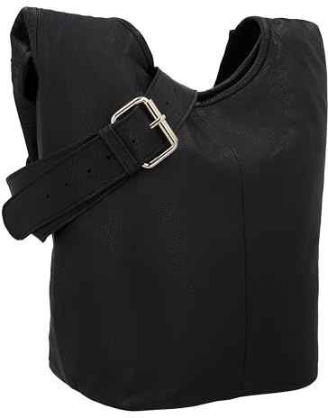Gusti Umhängetasche Leder - Josephine Damen Beuteltasche Shopper Ledertasche Vintage Schwarz Leder