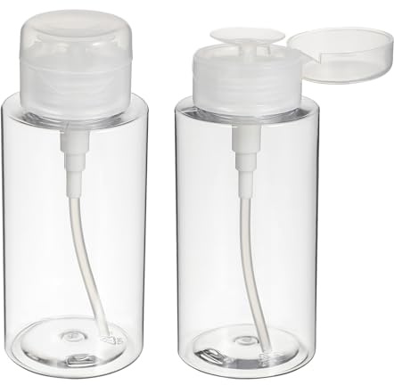 MAGICLULU Flacon Pompe Vide 300Ml Transparent Rechargeable pour Lotion Démaquillante et Distributeur Liquide, Usage Quotidien et Voyage