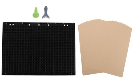 BCOATH Set Lavagna Braille 27 Linee 30 Celle in Plastica Resistente con Penna Ergonomica Riutilizzabile per Apprendimento e Scrittura Tattile per Non Vedenti, Ausilio Didattico