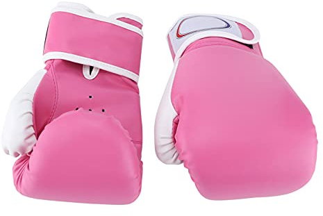 BTOSEP Boxhandskar, bekväma sparringträningshandskar för pojkar och flickor, PU-läder, 1 par (rosa)