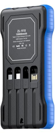 Chargeur Solaire Portable 10000mAh Batterie Externe Étanche Randonnée | Chargeur Solaire pour Téléphone Pour Femmes Campeuses Randonneuses Voyageuses Festival De Musique Randonnée Sac À Dos Plage