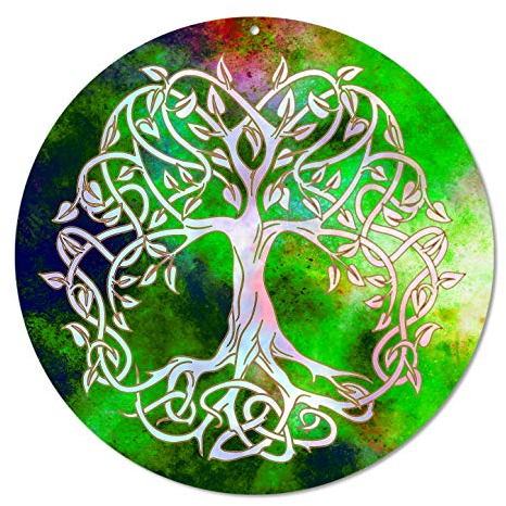 Tree of Life Suncatcher No. 20.1 ø 8 inch Gift Christmas Birthday | Symbol of Love | Lucky Charms Feng Shui | Hanger Window Picture | Celtic World Tree Decoration Acrylic Glass