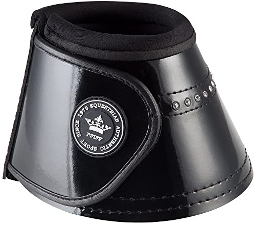 Pfiff 101760 Springglocken Telde, Lack-Optik Strassbesatz, Hufglocken Sprungglocken, Schwarz S