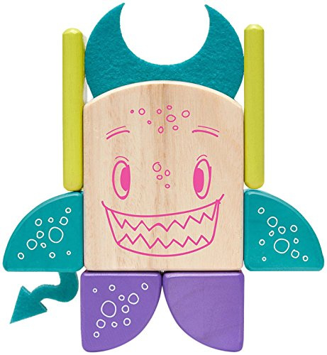 Tegu 5700605 Holzbausteine magnetisch, Sticky Monsters PIP, 8-teilig