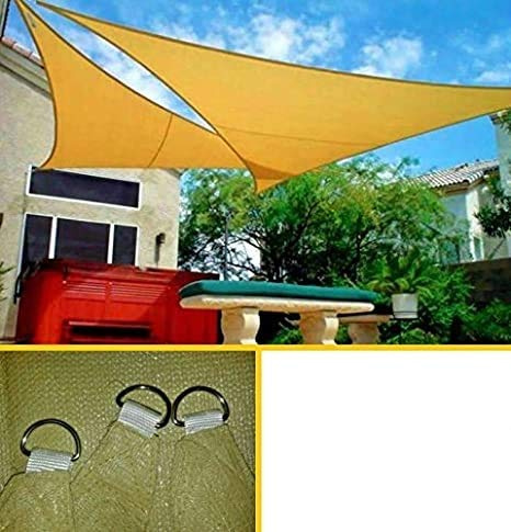 stars green Vela Ombreggiante Triangolare 3,6 x 3,6 x 3,6 mt Beige Sabbia Telo Ombra a Triangolo