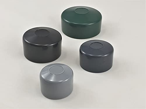 OuM 10 Stück Pfostenkappe Zaunpfahlkappe rund 42mm Grau