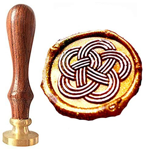 CTEB Siegelstempel mit keltischem Knoten, zum Dekorieren von Geschenkkarten, Hochzeitseinladungen, Briefen, Siegelwachs-Siegelstempel Stamp(Wood Handle& Brass Head)