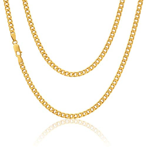 Alexander Castle 55cm Solide 375 Echtgold Curb Kette Halskette - 3mm Breite - Goldkette für Herren & Damen - mit Schmuck Geschenk-Box