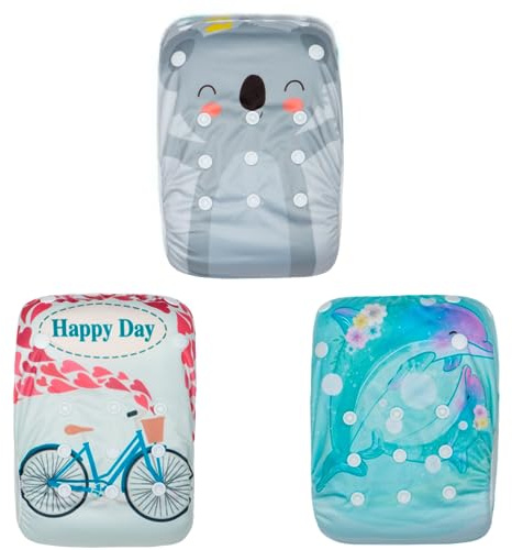KaWaii Baby Swim Diapers, 3-Pack Washable Reusable One Size (10-40 lbs) Boy & Girl Swimming Lessons Water Activities #2