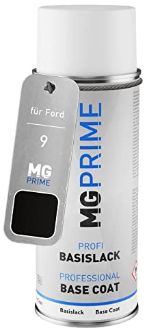 MG PRIME Autolack Spraydose für Ford 9 / 9AZCWWA Midnight Metallic/Midnight Schwarz Basislack Sprühdose 400ml