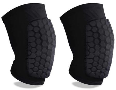 Laiiqi Knee Compression Pads,Basketball Knee Pads with Honeycomb Padding, Breathable and Non-Slip Knee Pads for Volleyball Gym Running Workout Sports, Hex Knee Pads Sleeves for Men and Women (A Pair)