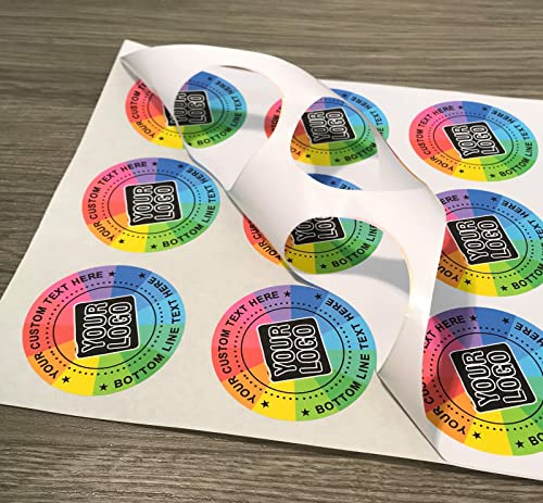 240 Custom Printed Personalised Sticker Labels, Customised Photo, Logo Colour or Text & Round Shape Stickers | 40mm Round Sized (Matte Paper, 240 Labels)