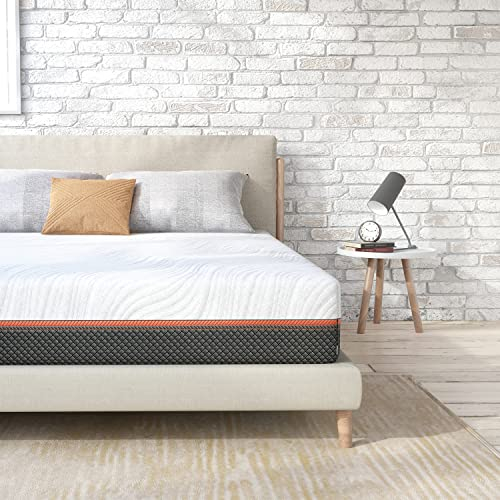 Sweetnight King Mattress 5ft Hybrid Mattress, 10” Thick Spring Mattress with Gel Memory Foam & Pocket Innerspring for Cool Sleep & Edge Support, Medium Firm, 150x200x25cm
