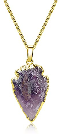 COAI Unisex Halskette Druzy Anhänger aus Edelstein Lederkordel