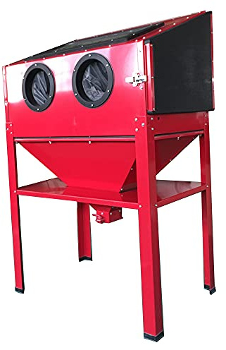 MOTORHOT 60 Gallon Air Sandblasting Cabinet, 60-125 PSI Large Steel Sand Blaster Kit with Gun & 4 Ceramic Nozzles for Rust, Paint, Stain Removal
