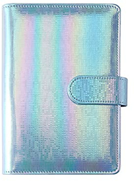 A6 PU Leder Ringbuch, Nachfüllbare 6 Runde Ringbucheinband, Business Notizbuch Binder Notizblock und Meeting Notizbuchhülle für Reisen Schreiben Notizbuch Tagebuch (Laser Blau)
