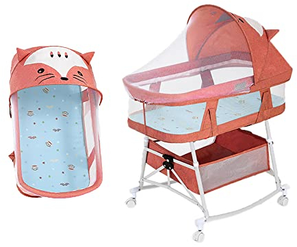 3 in 1 Babywiege,beistellbett baby,mobile babybett,reisebett baby mit matratze,kinderreisebett,mit Moskitonetz,geteiltes Design,der auf das Bett gestellt werden kann,Für Säuglinge/Neugeborene ( Color