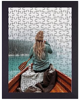 Rahmendesign24 Puzzlerahmen Milano für Puzzle ca. 300-500 Teile 40x50cm 50x40cm Schwarz (matt) mit Acrylglas