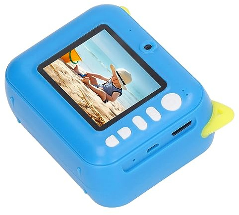 Generic Appareil photo instantané pour enfants, écran de 6,1 cm, appareil photo à impression instantanée pour enfants, cadeaux pour enfants (bleu foncé, 32 Go (avec 1 rouleau de papier)