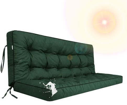 RUYICZB Bankauflage Für Gartenbank, Polsterauflage Für & Hollywoodschaukel, Gartenschaukelkissen, Sitzkissen & Rückenkissen, Gesteppt, 140X50x10cm Auflage Für Sitzbank,Blau