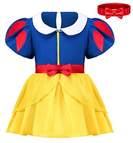 Spooktacular Creations Costume de princesse d'Halloween bleu bébé pour fille, robe de princesse en tulle bleu avec bandeau pour Halloween, fêtes cosplay (12-18 mois)