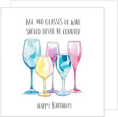 Edition Seidel Biglietto d'auguri quadrato premium con busta. Biglietto di auguri di buon compleanno con frase per uomo donna vino divertente umorismo (GQ347 SW024)