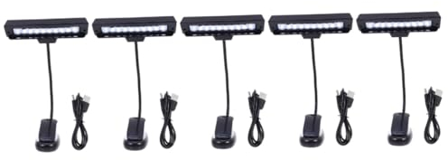 ibasenice 5stücke Notenständerlampe Dimmbar Adjustable Musiklampe Mit Clip Und Standfuß Und Verstellbar Usb Wiederaufladbare Leselampe Für Klavier Und Orchesternutzung Licht Für Bücher