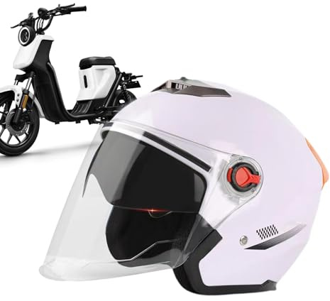 26x24cm Protezione Solare Casco Da Moto Per Adulti,Casco Da Moto Aperto Con Visiera Parasole, Casco Semiaperto 3/4 Con Occhiali, Casco Da Scooter Adulto Unisex, Caschi Aperti Portatili, Casco Moto Jet