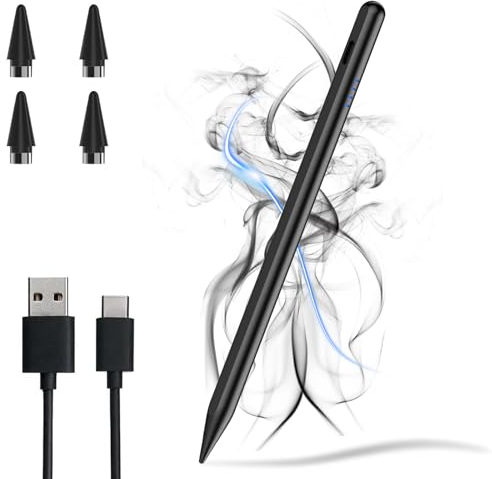 Tablet Stylus Pens for Touch Screens,with High Precision and Magnetic Adsorption, Digital Pen Compatible with Huawei/Samsung/iPhone and Other Android Smartphone and Tablets Devices(Black)