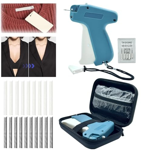 WLZP Stitchy Quick Clothing Fixer, Mini Stitch Gun for Clothes, Clothing Stitch Tagging Gun with Case,Stitchy Tool with 5 Needles,1000 Black & 1000 White 5mm Micro Fasteners