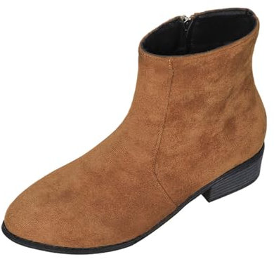 black week angeboteLangschaft Stiefel Damen Einfarbige Mid Calf Cowboy Stiefel Damen Klassische Stiefel Elegant Klobiger Blockabsatz Spitze barfußschuhe damen sale