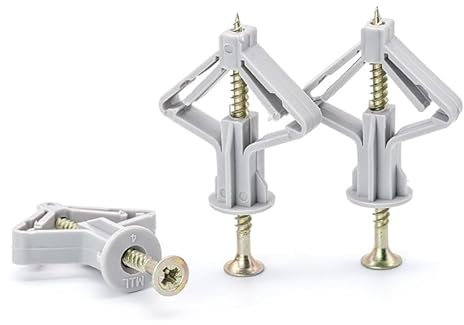 TNEDFOD 100 Pezzi Tappi e Viti a Parete in Cartongesso, Tassello A Cavità Farfalla Tasselli Per Cartongesso A Forma Di Aeroplano, Tasselli Per Cartongesso Lastre Mattoni in Calcestruzzo Pareti