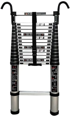 DLNTXFDG Scala telescopica con Ganci Staccabili, Scale telescopiche Pieghevoli in Alluminio, Scala Retrattile Multiuso Professionale per Ufficio soppalco (Dimensioni: 2 m/6,6 Piedi)