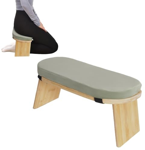 HuKaiL Banc de méditation pliable ergonomique avec assise rembourrée, tapis de méditation, chaise de méditation, chaise de yoga, tabouret avec capacité de charge de 180 kg et angle d'inclinaison vers