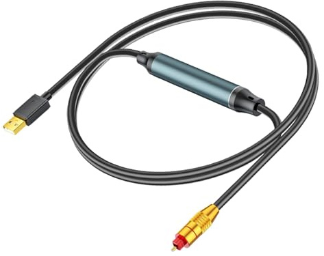 Cable USB a óptico, convertidor de audio USB a óptico - Plug and Play Transmisor de USB a óptico,Convertidor de audio portátil USB a óptico para portátil, computadora