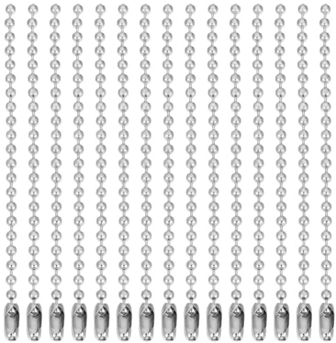 Beebeecraft 1 Box 30Pcs 10cm Bead Ball Chains 304 Stainless Steel Tag Keychain Ball Chain Long Bead Connector Clasp for Jewelry Making DIY Crafts