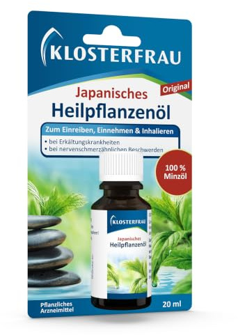 Klosterfrau Japanisches Heilpflanzenöl | 20ml | zum Einreiben, Einnehmen und Inhalieren | bei Erkältungskrankheiten | Wirkstoff: 100% Minzöl